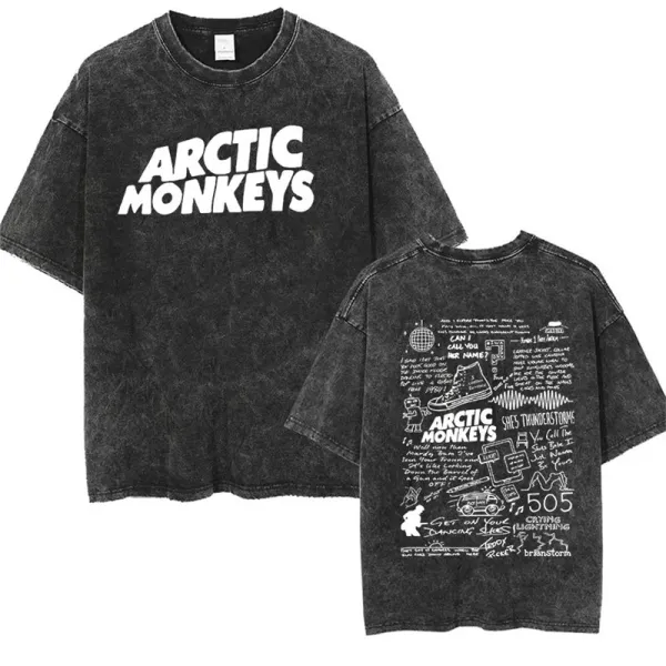 Design Arctic Monkeys Graphic Acid Wash T-Shirt T-Shirts - 1