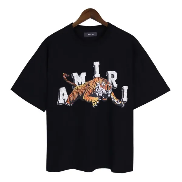 Amiri Tiger Logo Oversized Black T-Shirt - 1