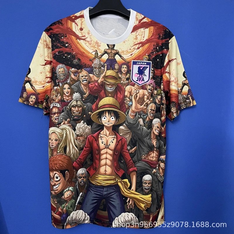 One Piece x Japan Football Association Collab All-Over Print T-Shirt Multicolor