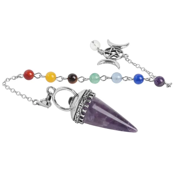 Design Chakra Pendulum Necklace Multicolor Jewelry - 11