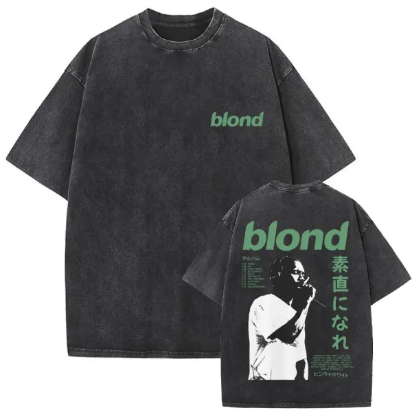 Frank Ocean blond Oversized Acid Wash T-Shirt - 15