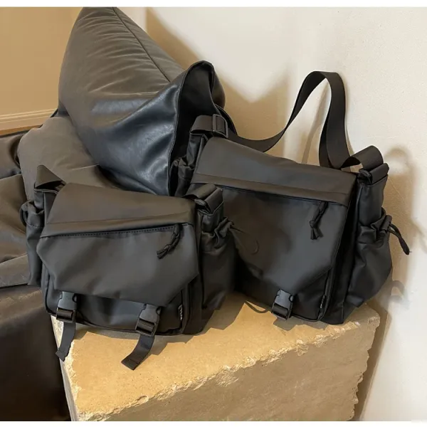 Design Utility Messenger Bag Black Crossbody Bag - 21