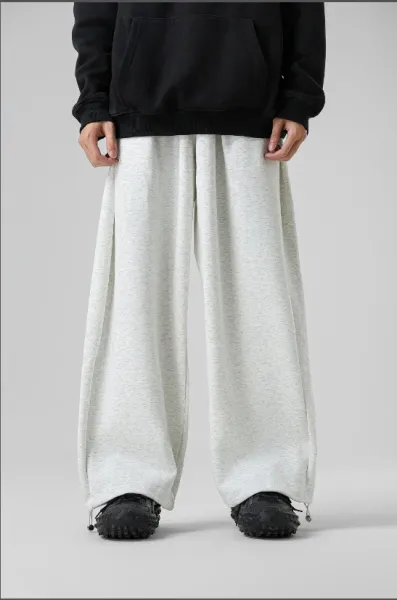 Design Wide-Leg Sweatpants Light Gray Sweatpants - 1