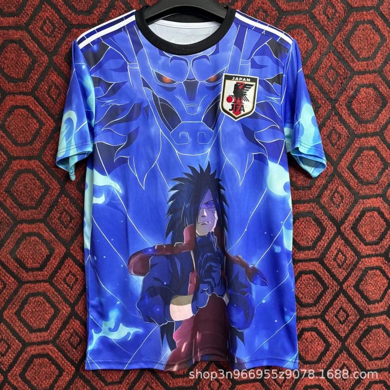 Japan Football Association x Naruto Sasuke Blue Lightning Graphic Jersey