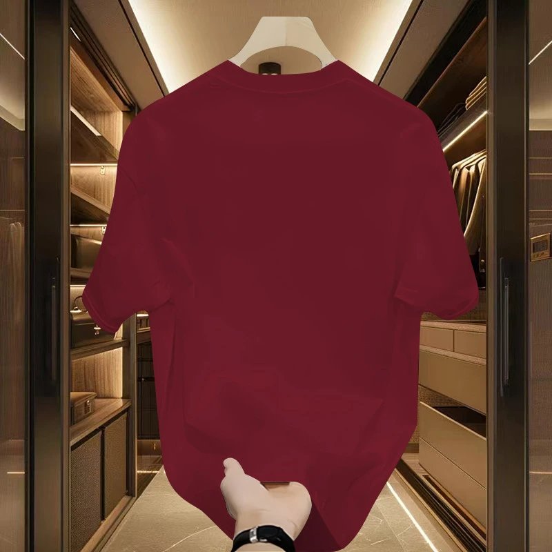 Design YZEE MC Floral Embroidery Burgundy T-Shirt T-Shirts - 26