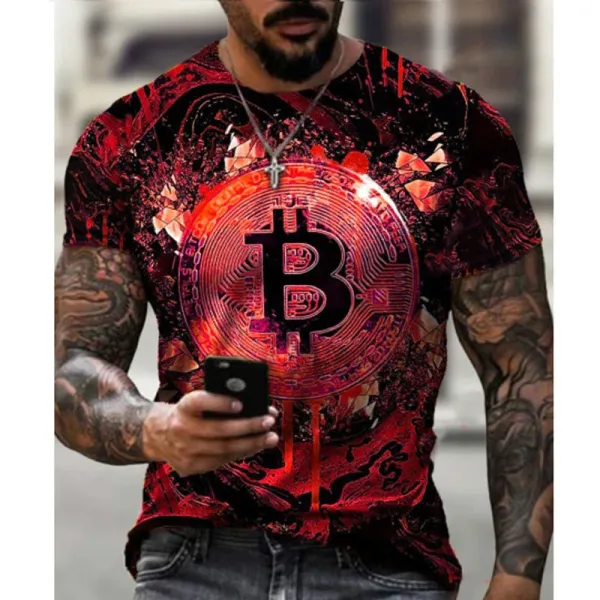 Design Bitcoin Gold Foil Print T-Shirt - 5