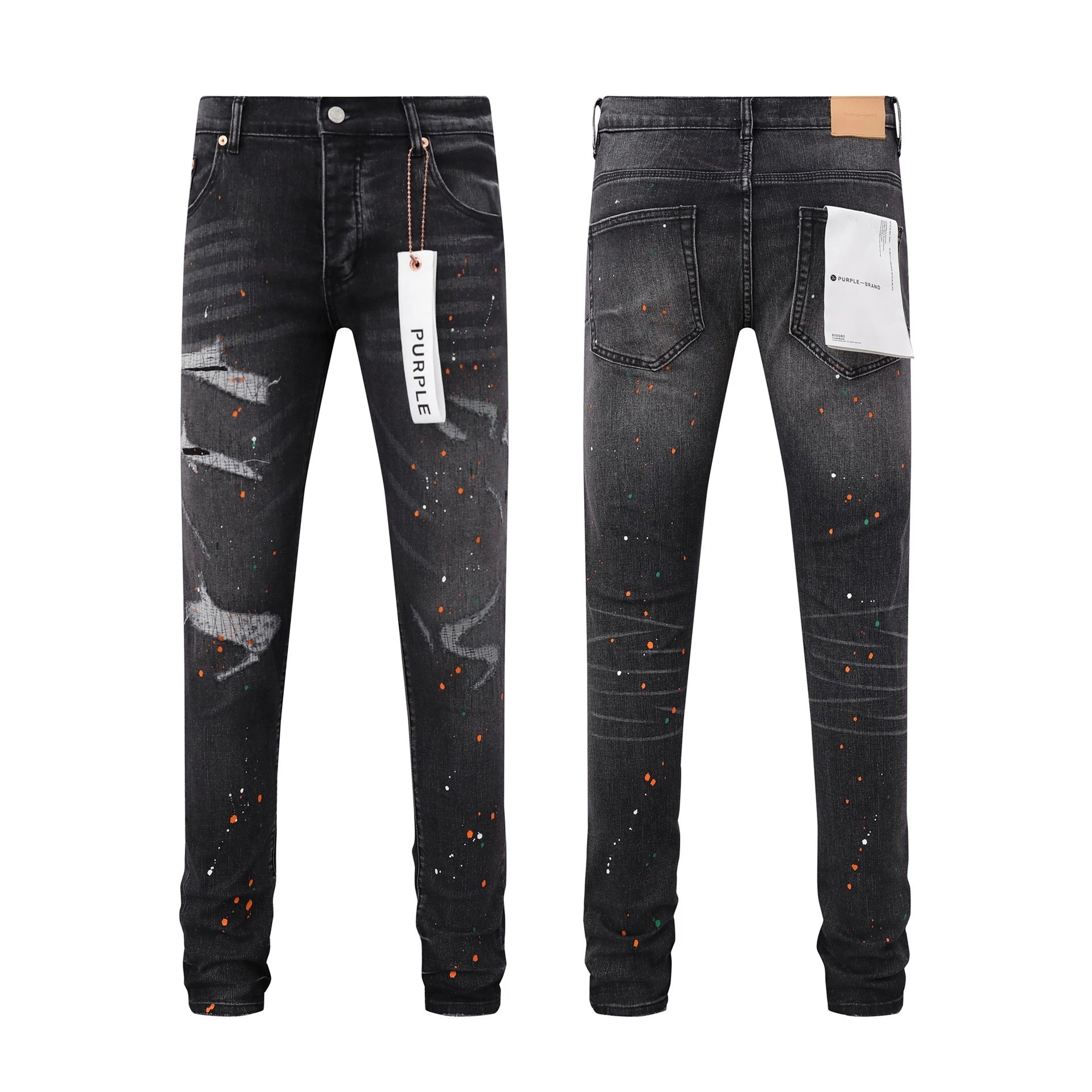 Purple Brand Logo-Embroidered Flared Black Jeans - 34