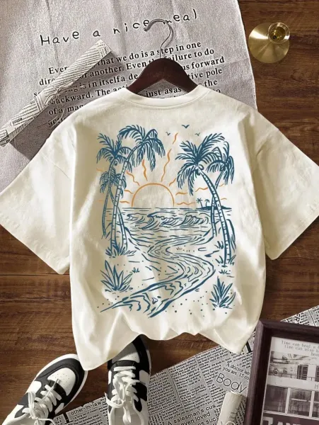 Design Ocean Turtle Graphic Print White T-Shirt - 11