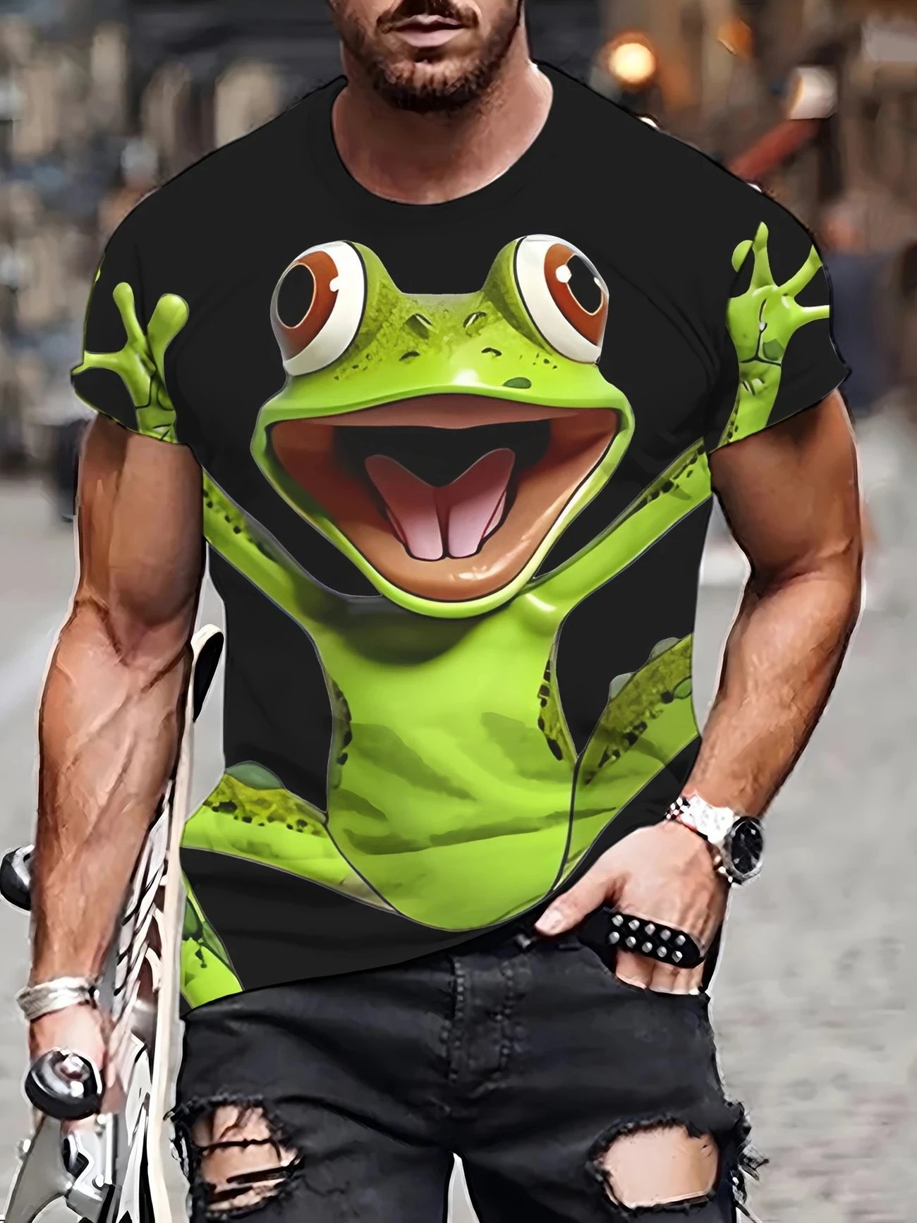 Design Popeye Comic Print Multicolor T-Shirt T-Shirts - 5