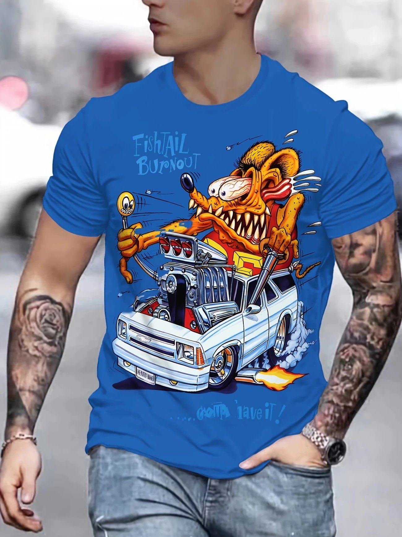 Design Popeye Comic Print Multicolor T-Shirt T-Shirts - 9