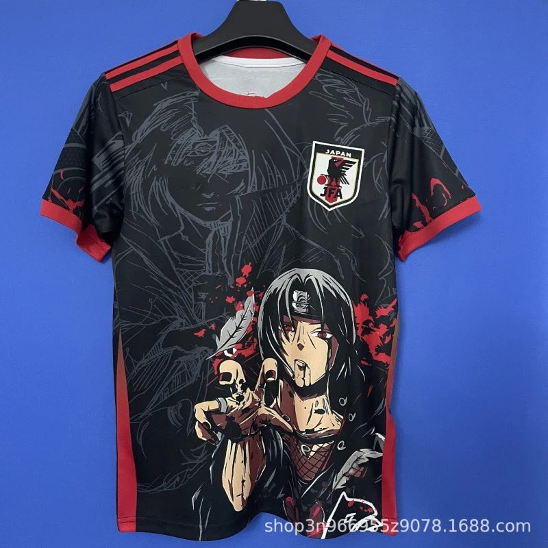 Japan Football Association x Anime Collaboration Black Red Graphic Jersey
