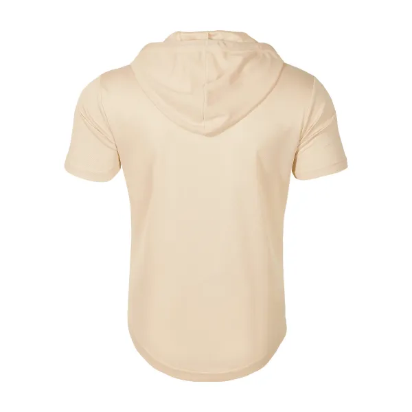 Design Short-Sleeve Zip-Front Hooded Tee Pink Hoodie - 8