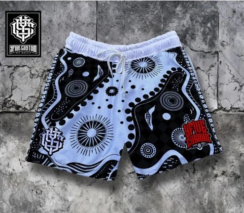 Design Rain or Sun Apparel Psychedelic Face Print Swim Shorts Multicolor Swimwear - 8