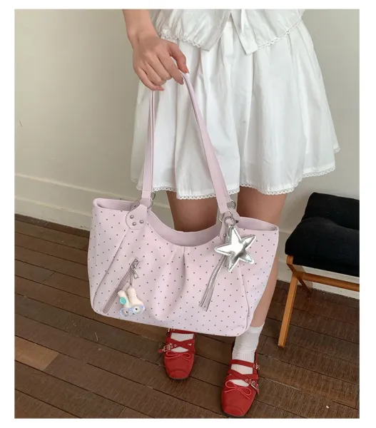 Design Polka Dot Tote Bag White - 14