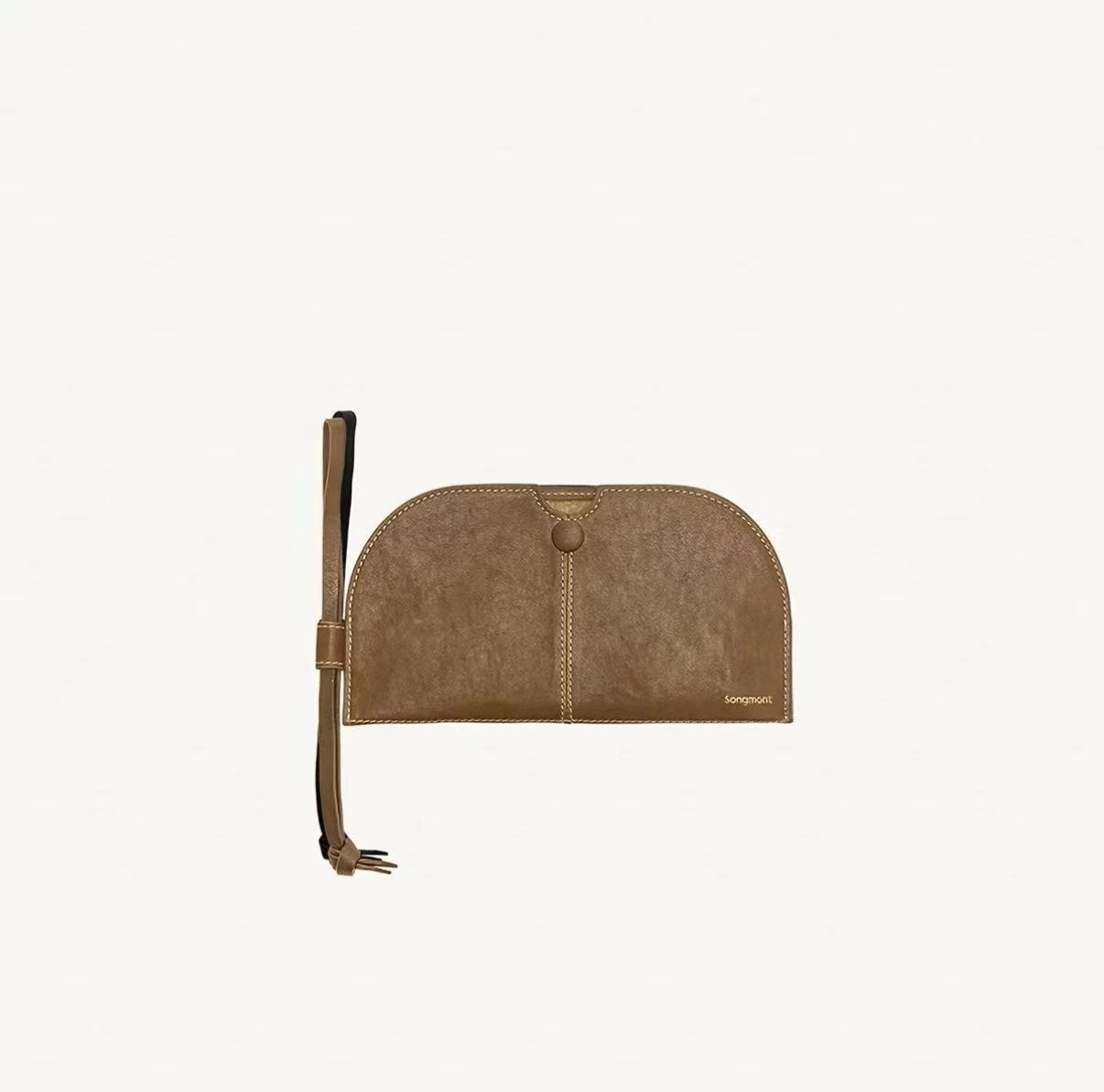 Songmont Wristlet Clutch Black Textured Leather Clutches