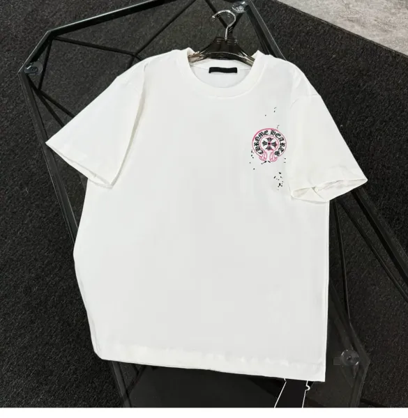 Chrome Hearts Cross Print Black Pink T-Shirt - 7
