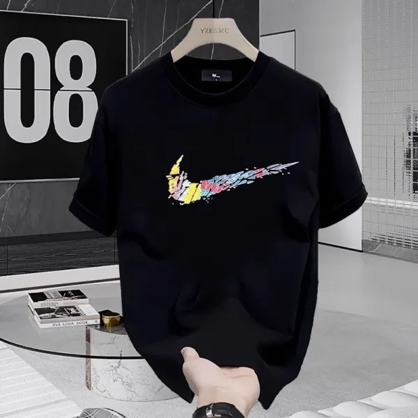 Nike Swoosh Graphic Print White T-Shirt - 8