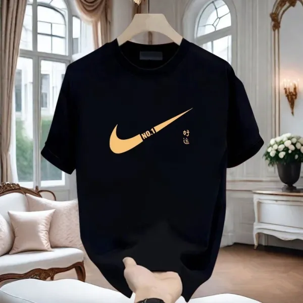 Nike Swoosh Graphic Print White T-Shirt - 10