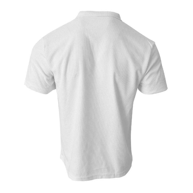 Design Waffle Knit Polo Shirt Light Gray Tops Polo - 21