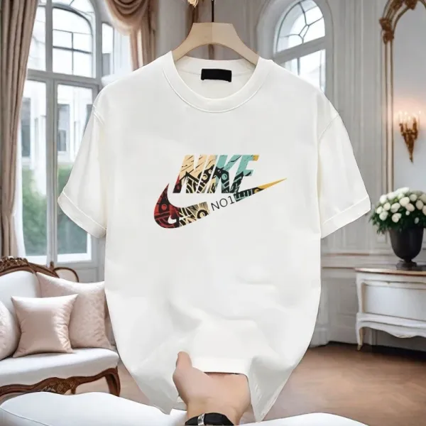 Nike Swoosh Graphic Print White T-Shirt - 19