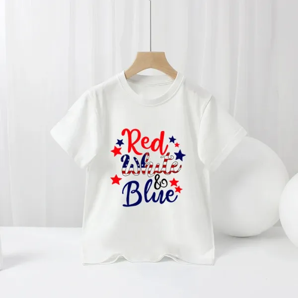 Design Red White & Blue Patriotic Graphic T-Shirt T-Shirts - 1