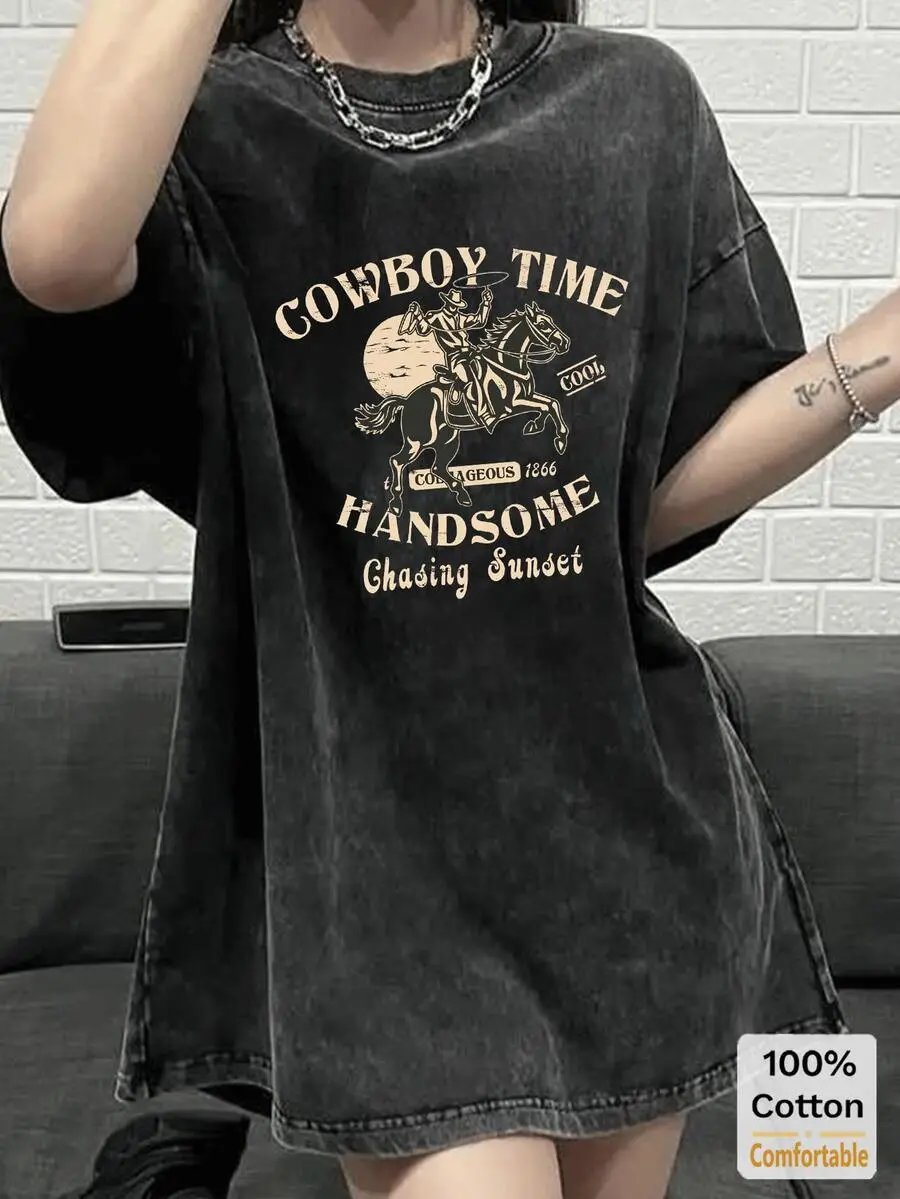 Oversized Vintage Black Long Sleeve T-Shirt Women photo 7