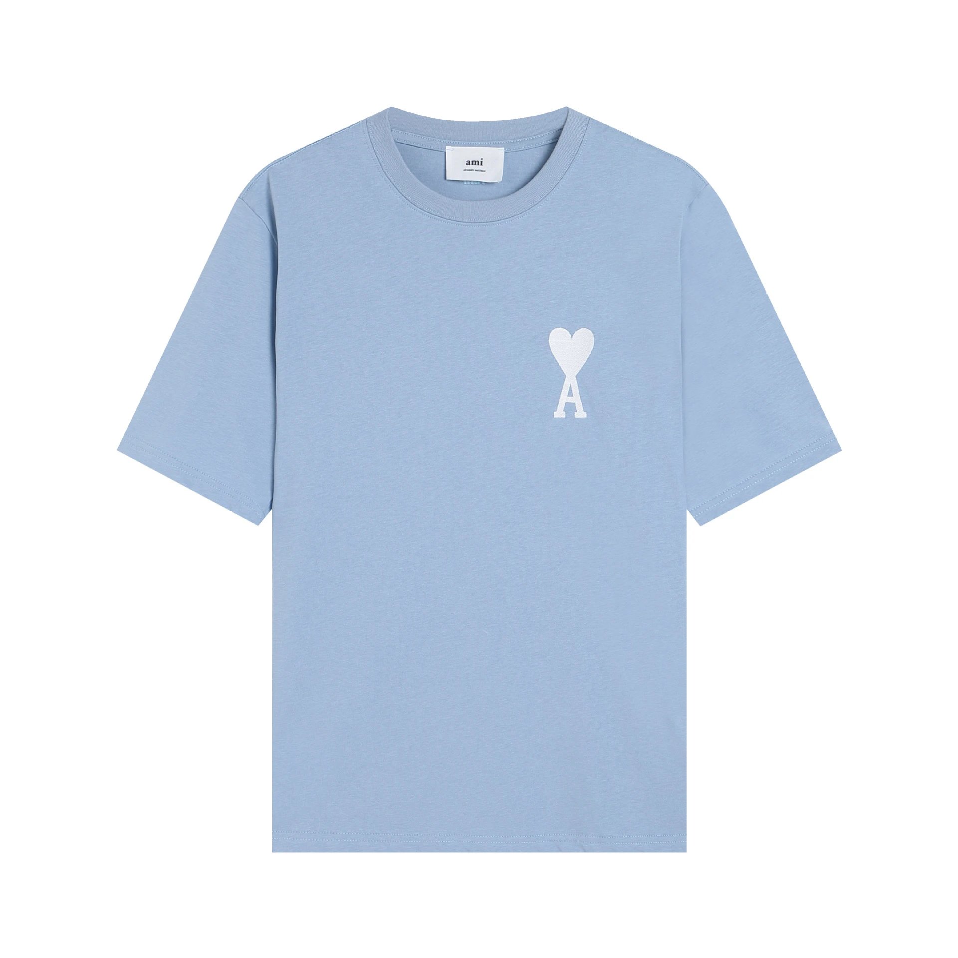 AMI Paris Logo Embroidered Beige T-Shirt - 5