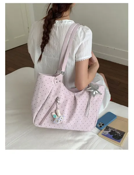 Design Polka Dot Tote Bag White - 22