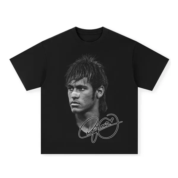 Design Neymar Jr. Portrait Black T-Shirt - 1