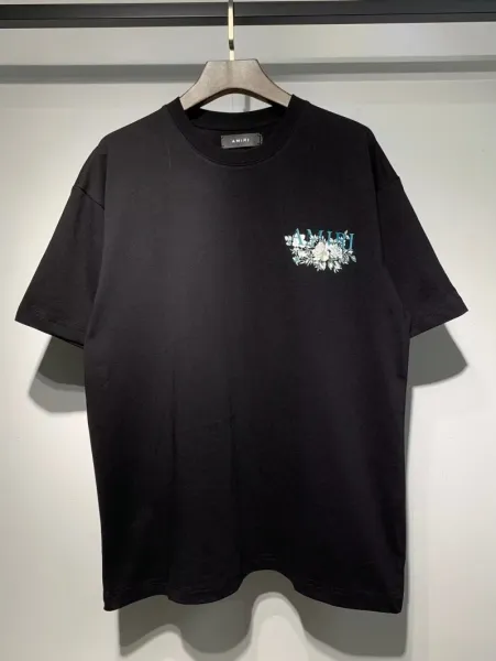 Amiri Floral Logo Black T-Shirt - 1