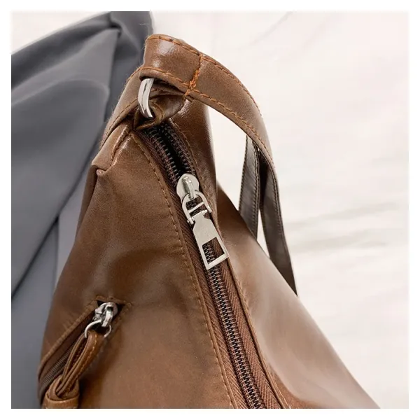 Design Fashion & Bags Hobo Bag Brown Leather-Effect Shoulder Bag Shoulder Bags - 40
