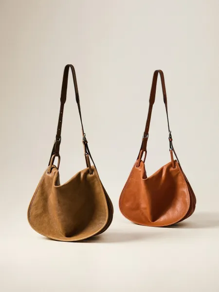 Design Hobo Bag Black Leather Shoulder Bag - 18