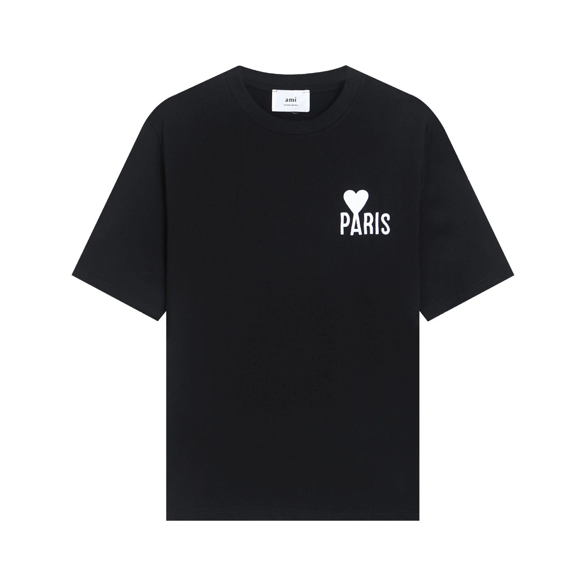 AMI Paris Logo Embroidered Beige T-Shirt - 13