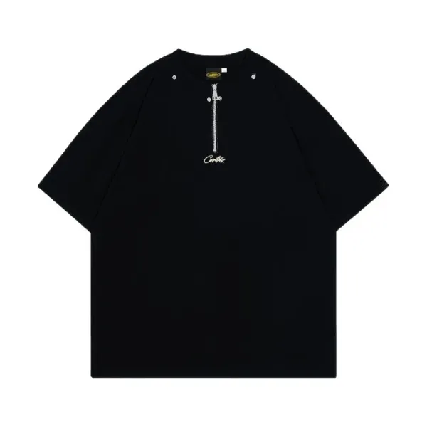 Design Half-Zip Oversized T-Shirt Gray - 8