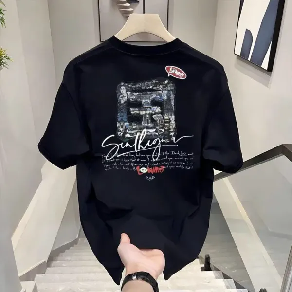 Design Synthique Graphic Print White Oversized T-Shirt - 3