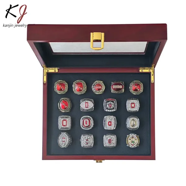Design Kanjin Jewelry Ohio State Buckeyes Championship Rings Collection Red and Silver Rings Jewelry - 3