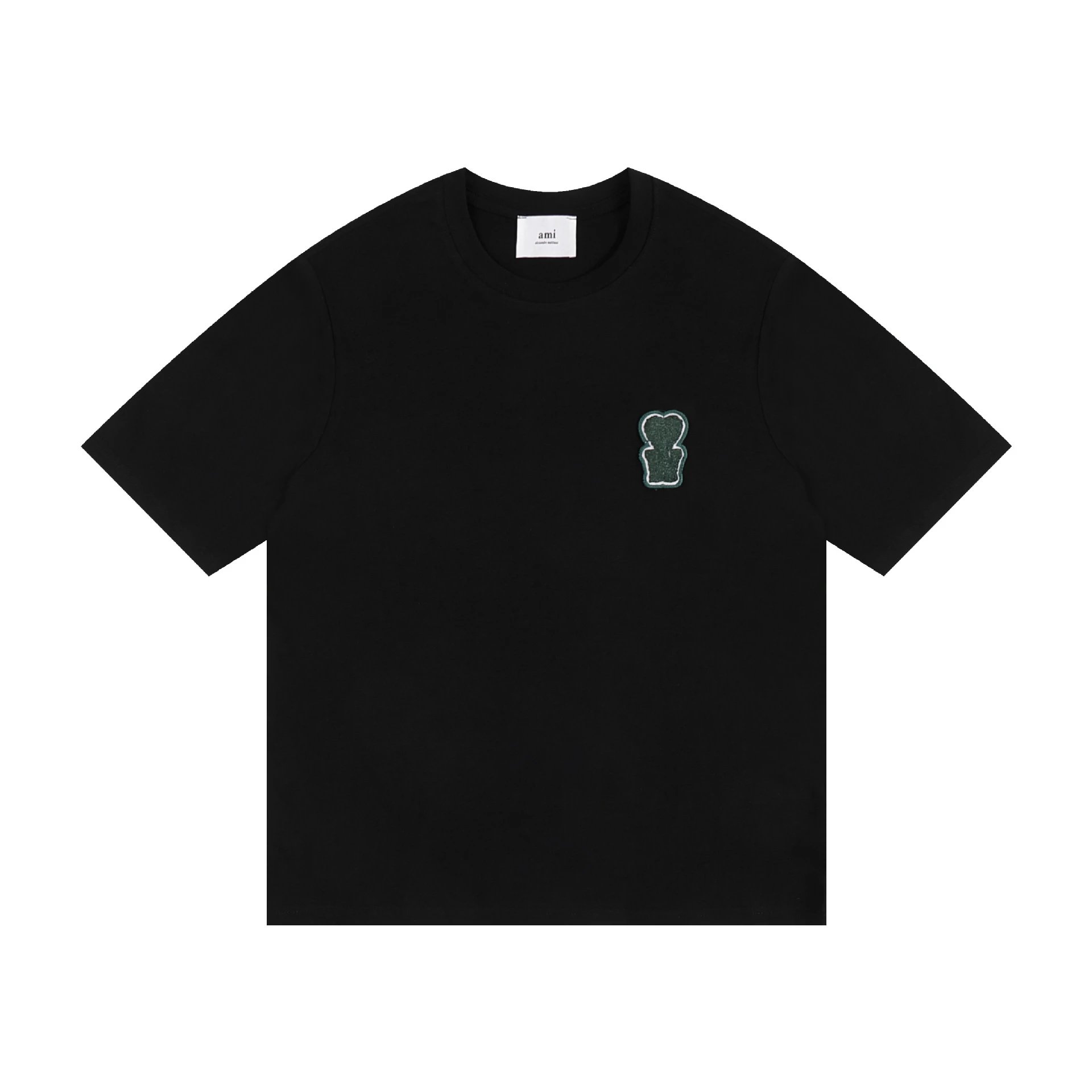 AMI Paris Logo Embroidered Beige T-Shirt - 21