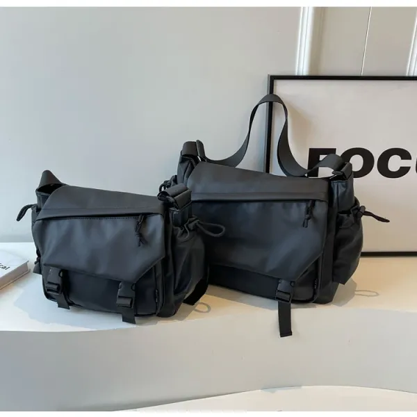 Design Utility Messenger Bag Black Crossbody Bag - 16