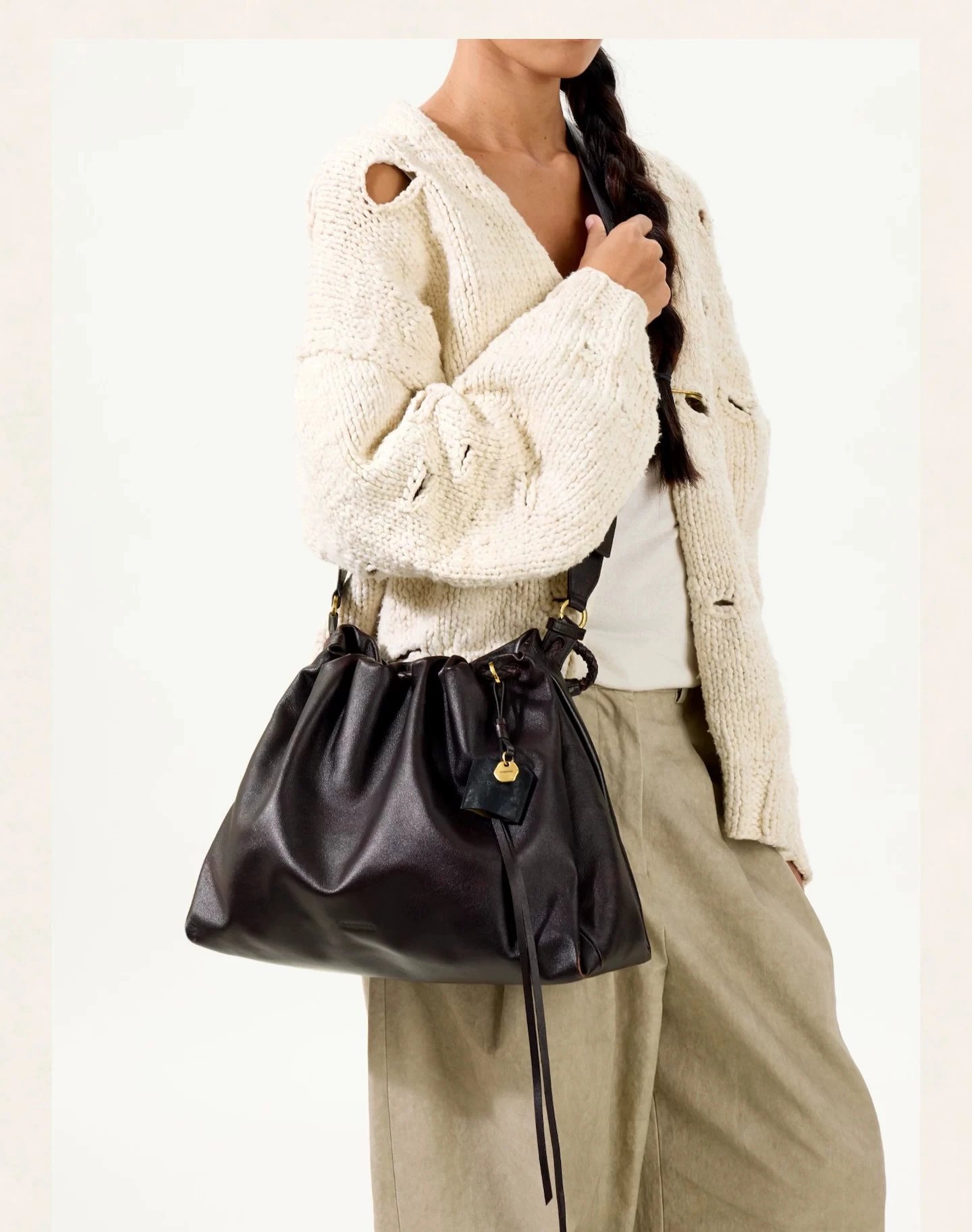 Jacquemus Le Chiquito White Drawstring Hobo Bag Shoulder Bags - 23