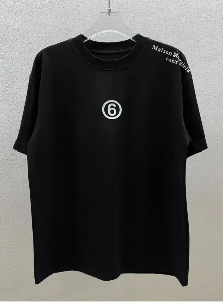 Maison Margiela Tabi Logo Embroidered Black T-Shirt - 19