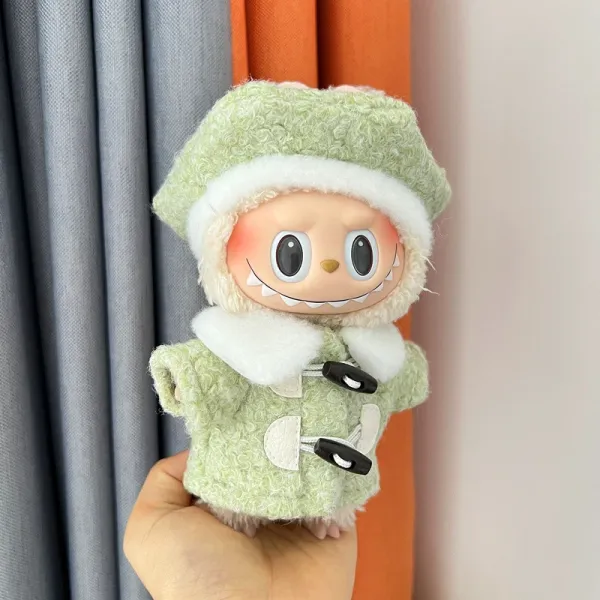 Pop Mart Labubu Duffle Coat Green Plush Doll Accessories - 3