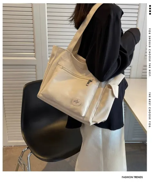 Design Good Luck! Tote Bag Beige Handbag Tote Bag - 2