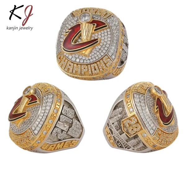 Design Cleveland Cavaliers Championship Ring Gold Red Crystal Jewelry - 3