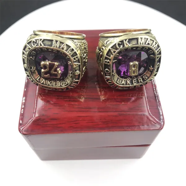 Los Angeles Lakers Black Mamba Championship Rings Purple Gemstone Jewelry - 1