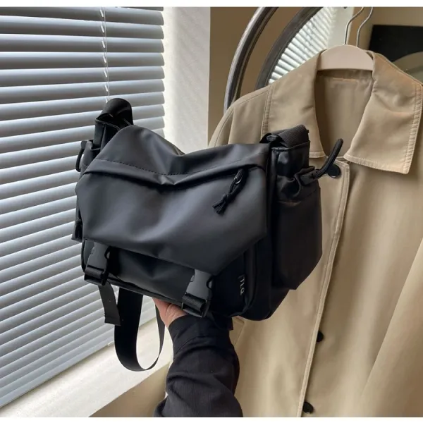 Design Utility Messenger Bag Black Crossbody Bag - 23
