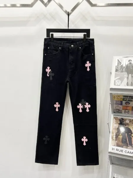 Chrome Hearts Cross-Embellished Black Straight-Leg Jeans - 1