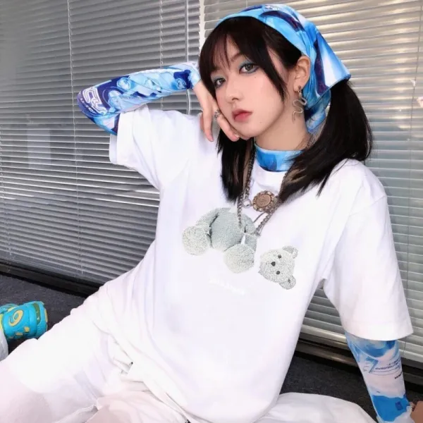 Palm Angels Teddy Bear Graphic White T-Shirt - 6