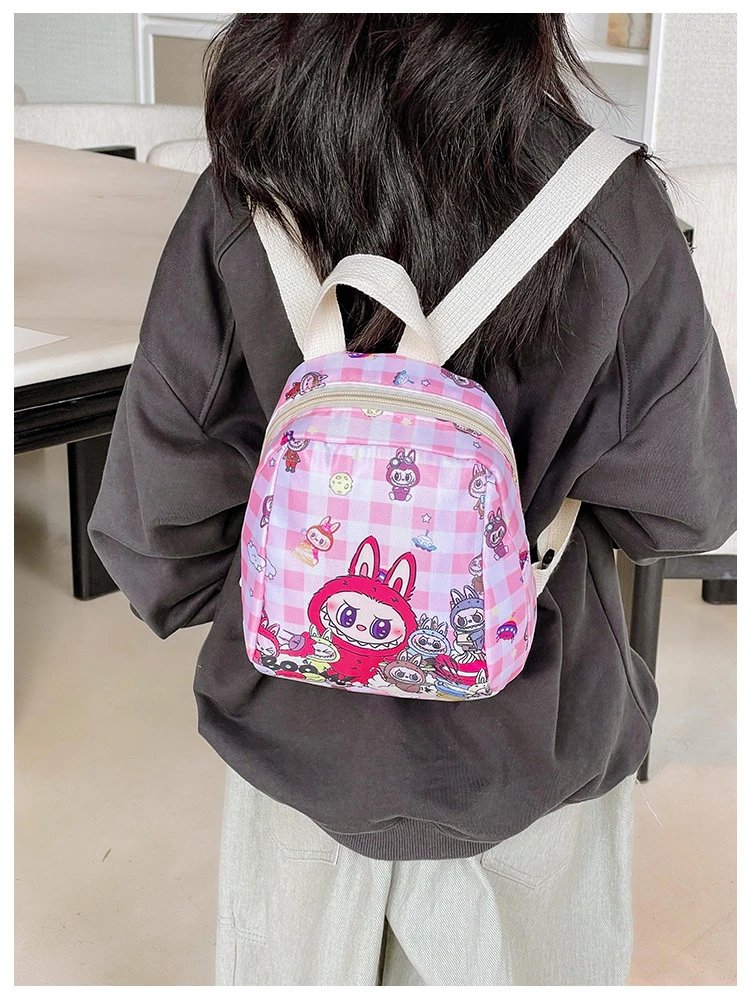 Design Mini Backpack Pink Gingham Rabbit Print Backpack - 15