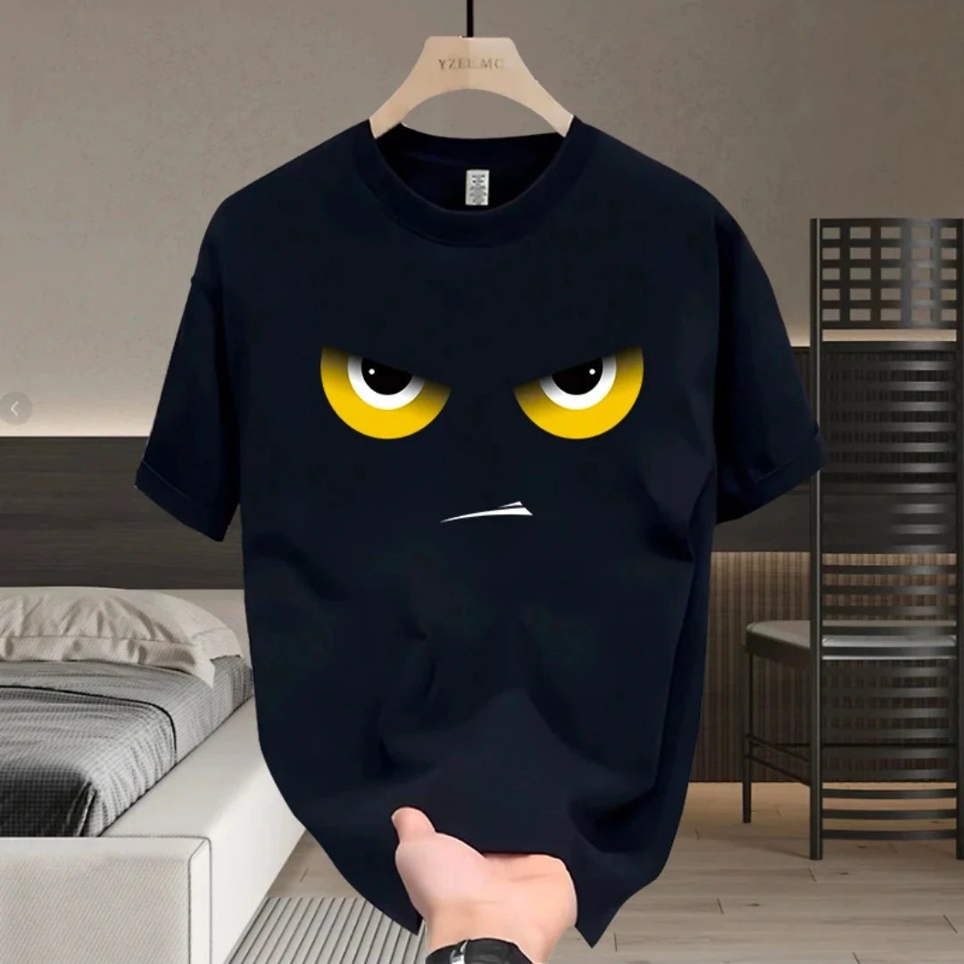 Design YZEL MC Angry Eyes Graphic T-Shirt White T-Shirts - 2