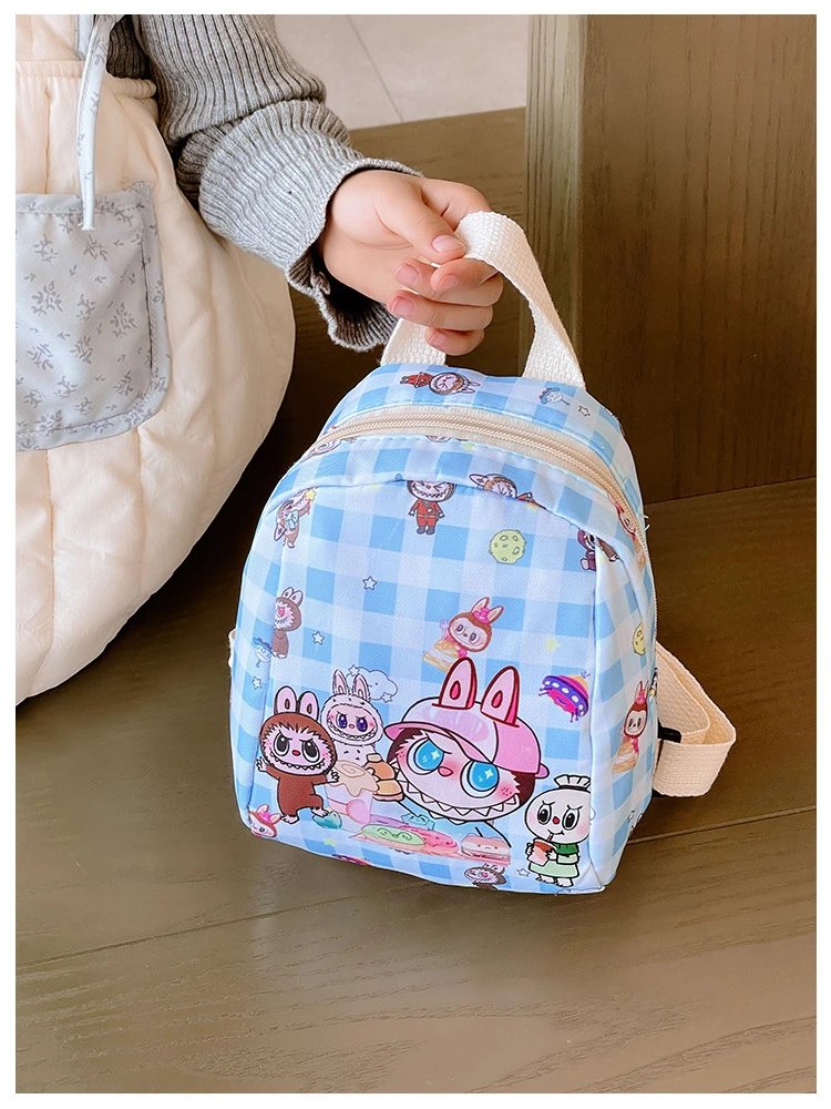 Design Mini Backpack Pink Gingham Rabbit Print Backpack - 16